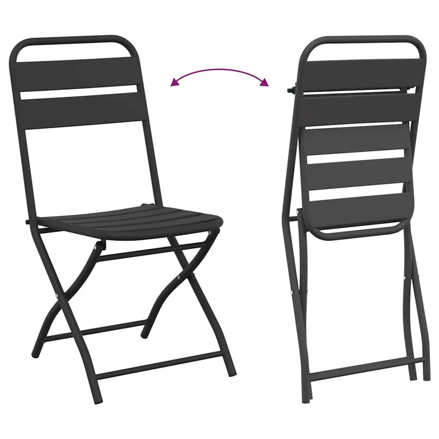 Chaise de jardin pliante 2 pcs Anthracite 42 x 52 x 82 cm - 11