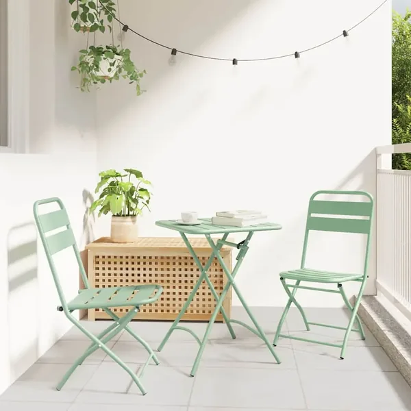 Chaise de jardin pliante 2 pcs Menthe claire 42 x 52 x 82 cm