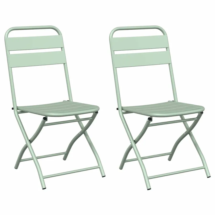 Chaise de jardin pliante 2 pcs Menthe claire 42 x 52 x 82 cm - 2