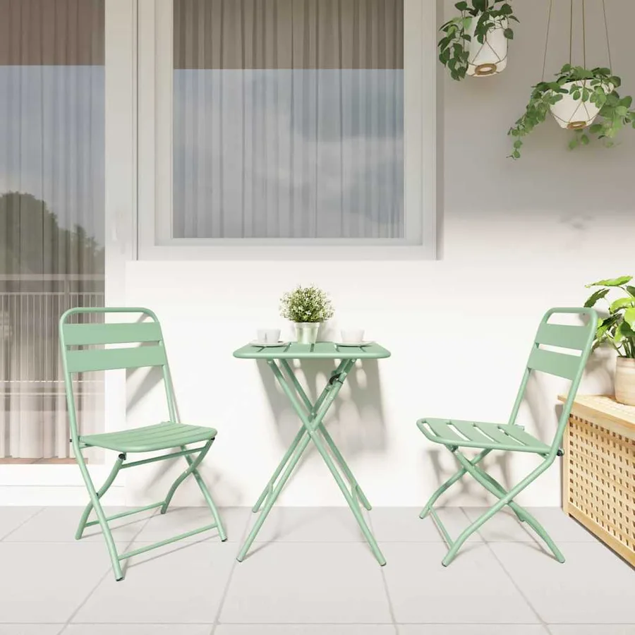 Chaise de jardin pliante 2 pcs Menthe claire 42 x 52 x 82 cm - 3