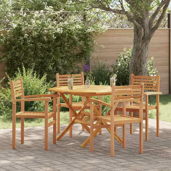 Chaise 4 pcs Marron 56 x 55 x 90,5 cm Bois de teck massif