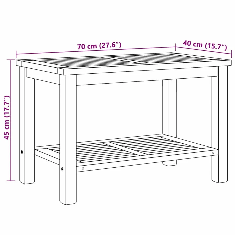 Table basse Marron 70 x 40 x 45 cm Bois de teck massif - 10