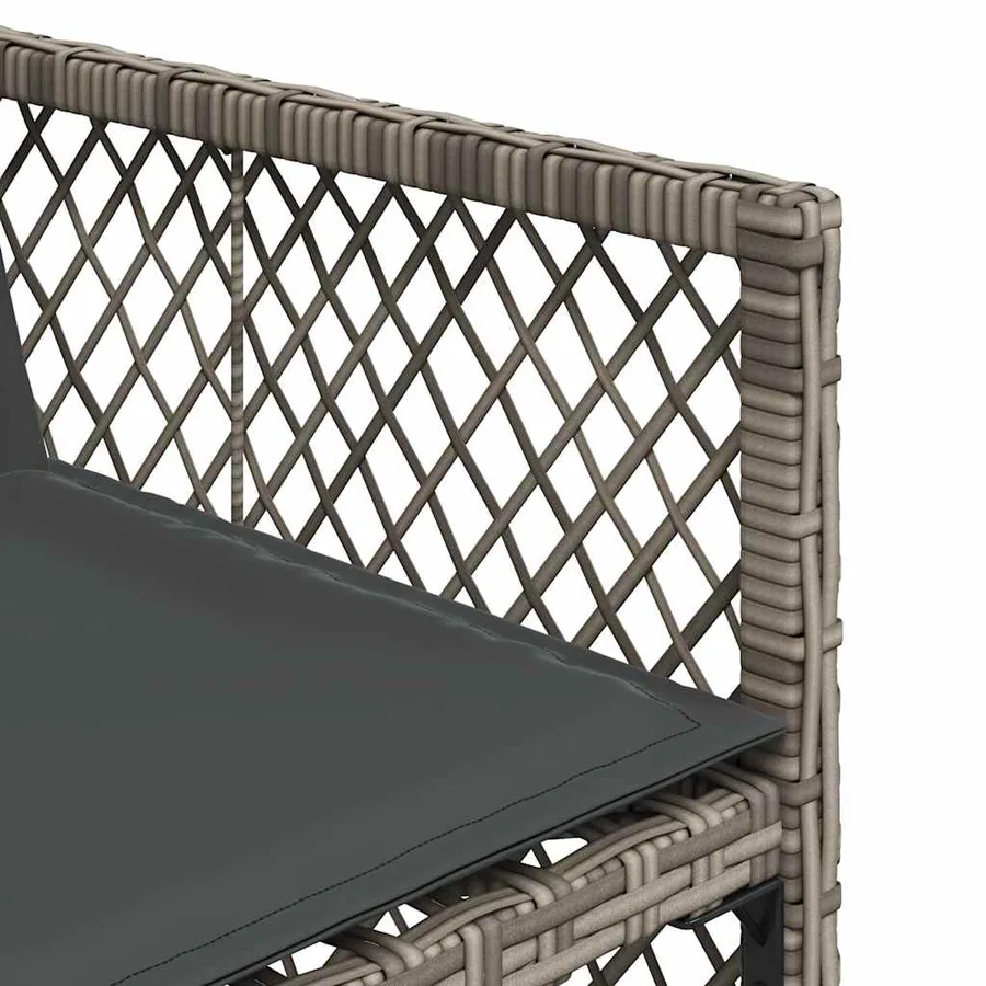 Ensemble à manger de jardin coussins 13 pcs gris résine tressée - 7