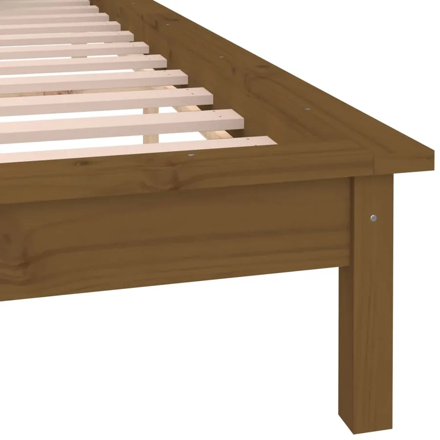 Cadre de lit à LED sans matelas 140x200 cm bois massif - 9