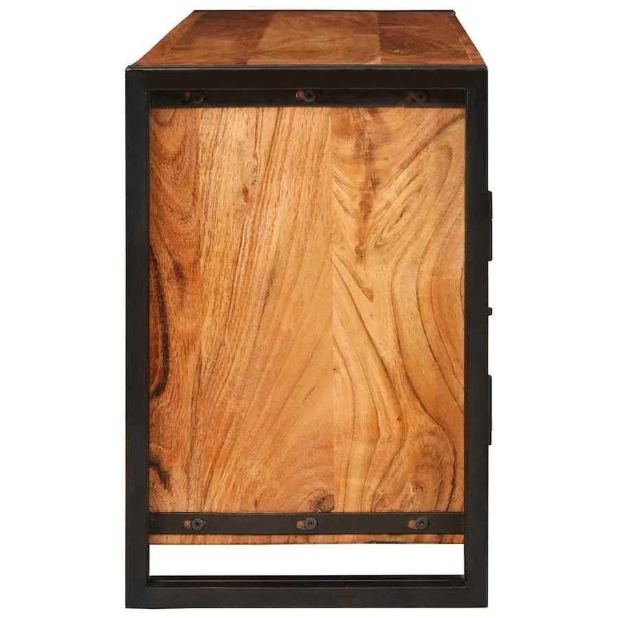 Meuble TV Marron 120 x 33 x 50 cm Bois d'acacia massif - 6