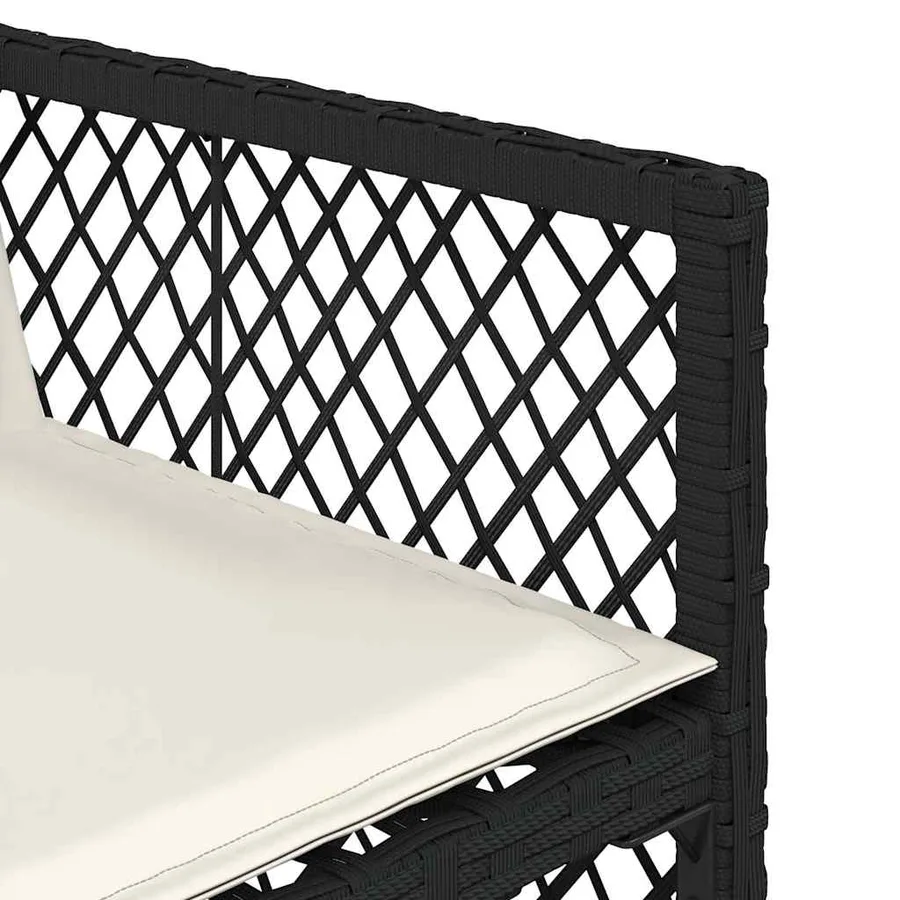 Chaises de jardin lot de 4 avec coussins noir résine tressée - 10