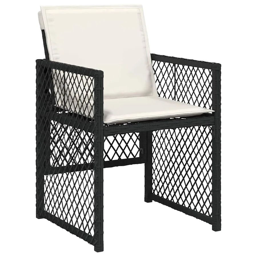 Ensemble de salle à manger pour jardin 5 pcs Noir polyrotin - 6