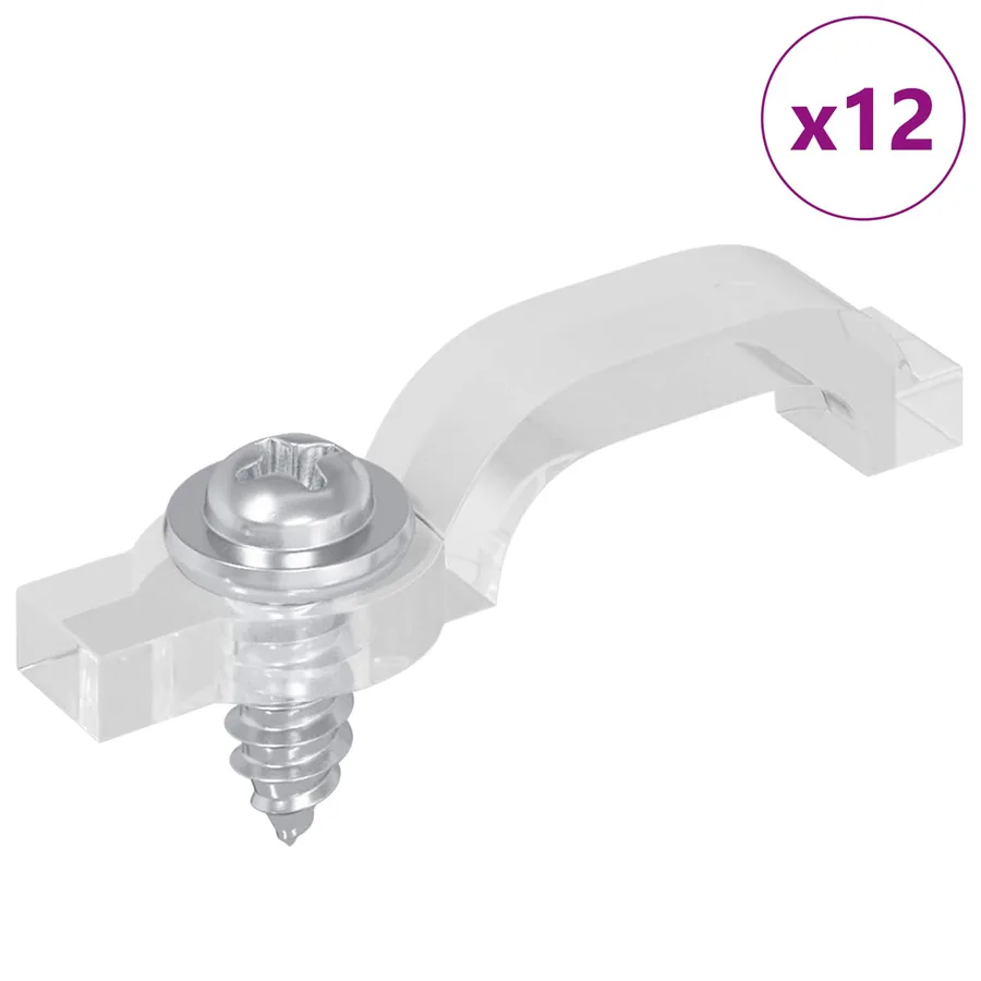 Clips de bande LED 23,8 mm 12 pcs Transparent Plastique et fer - 2