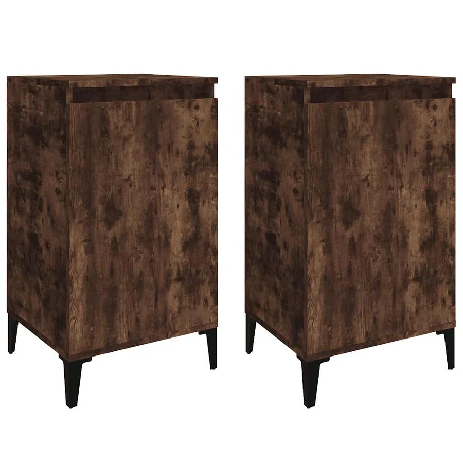 Tables de chevet 2 pcs chêne fumé 40x35x70 cm bois d'ingénierie - 2