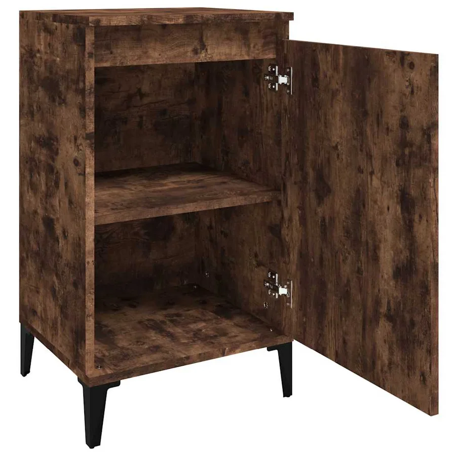 Tables de chevet 2 pcs chêne fumé 40x35x70 cm bois d'ingénierie - 6
