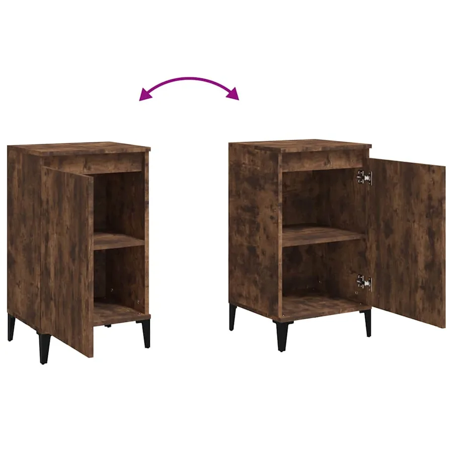 Tables de chevet 2 pcs chêne fumé 40x35x70 cm bois d'ingénierie - 9