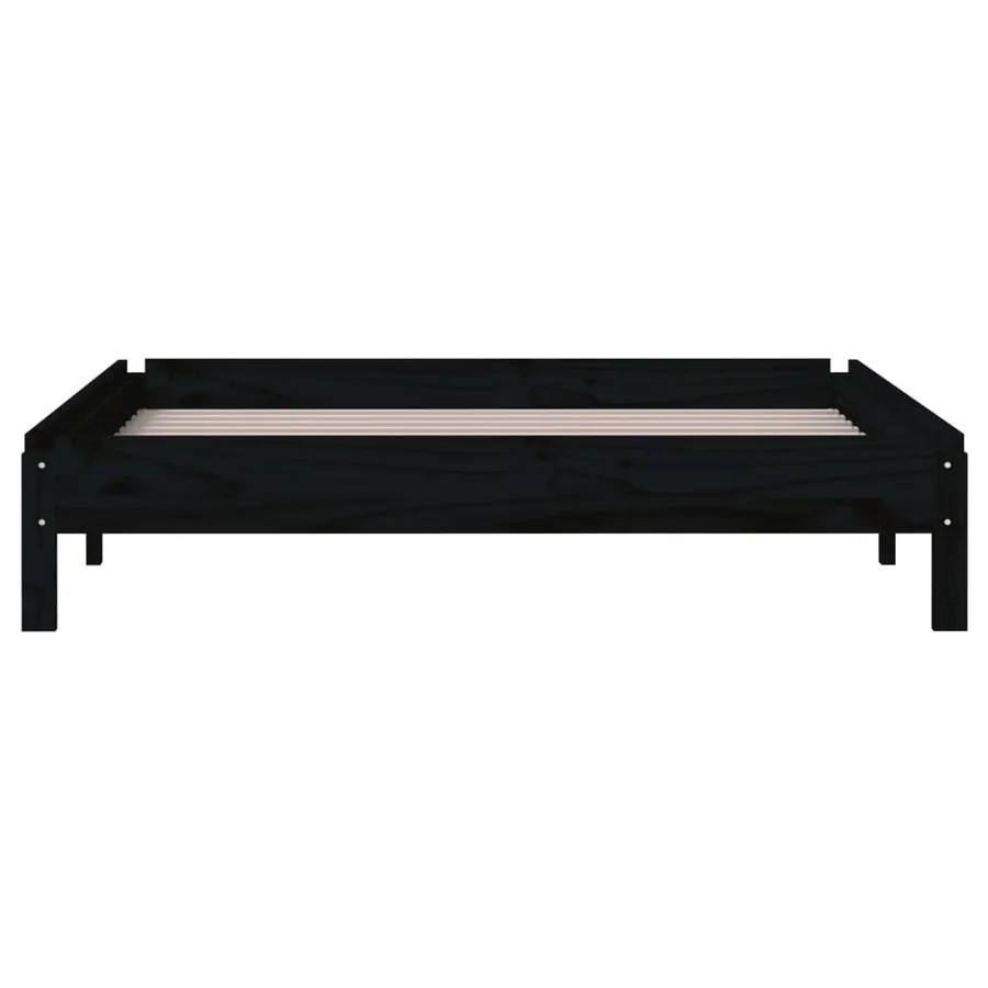 Lit empilable sans matelas noir 80x200 cm bois massif de pin - 8