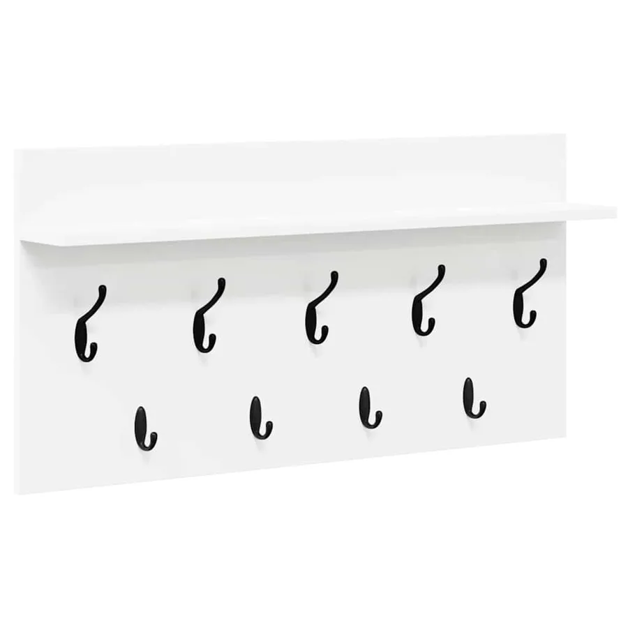 Porte-manteau mural Blanc 80 x 40 x 12 cm Bois d'ingénierie - 2