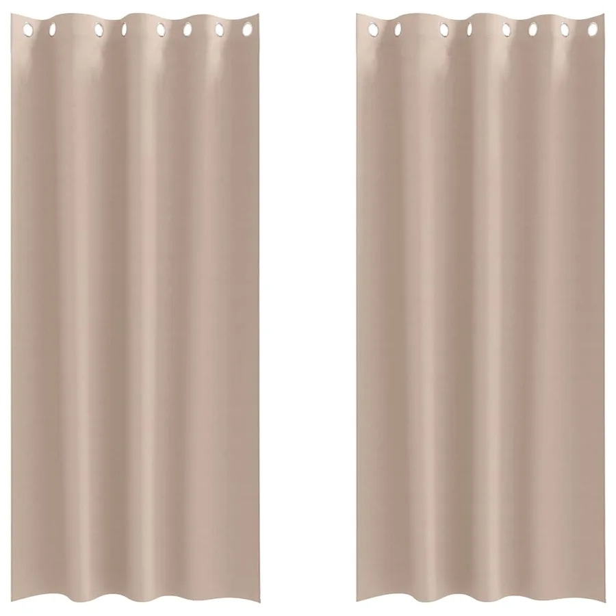 Rideaux occultants avec anneaux 2 pcs Taupe 260 x 140 cm - 2