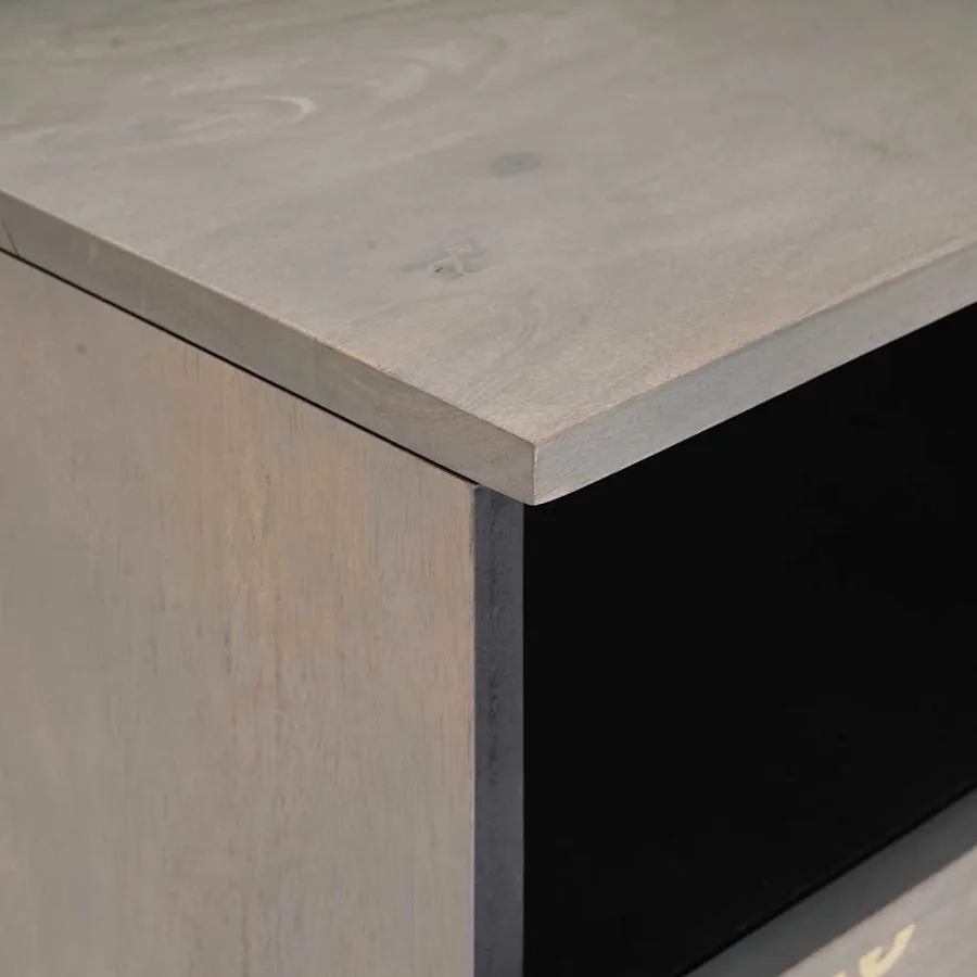 Meuble TV Gris 80 x 33 x 46 cm Bois de mangue massif - 6