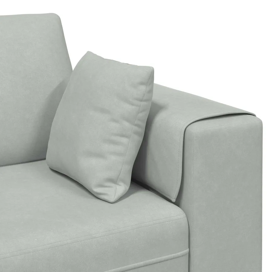 Canapé 3 pcs Gris clair 250 x 188 x 76 cm Velours - 7