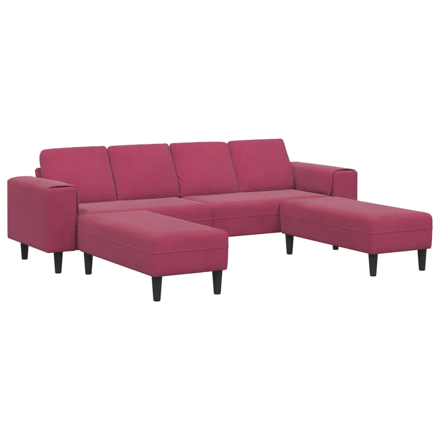 Canapé de salon 3 pcs Bordeaux 250 x 188 x 76 cm - 2