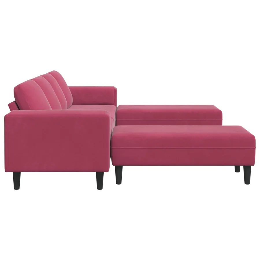 Canapé de salon 3 pcs Bordeaux 250 x 188 x 76 cm - 5