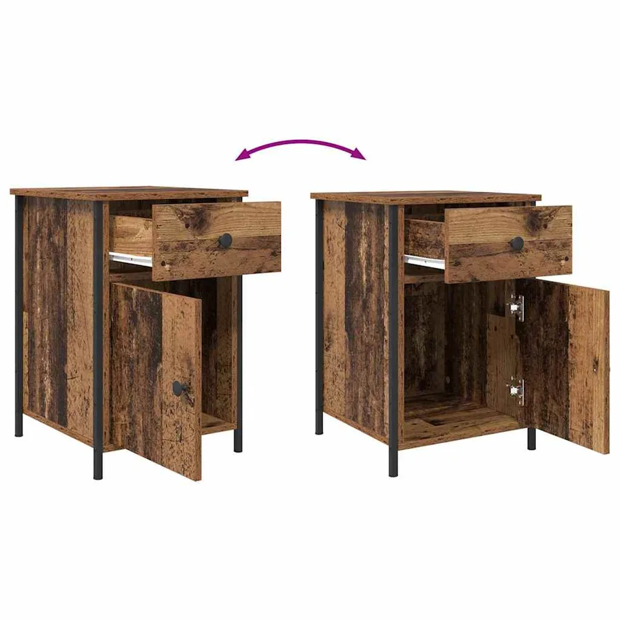 Cabinet de chevet Bois ancien 40 x 42 x 60 cm Bois d'ingénierie - 11