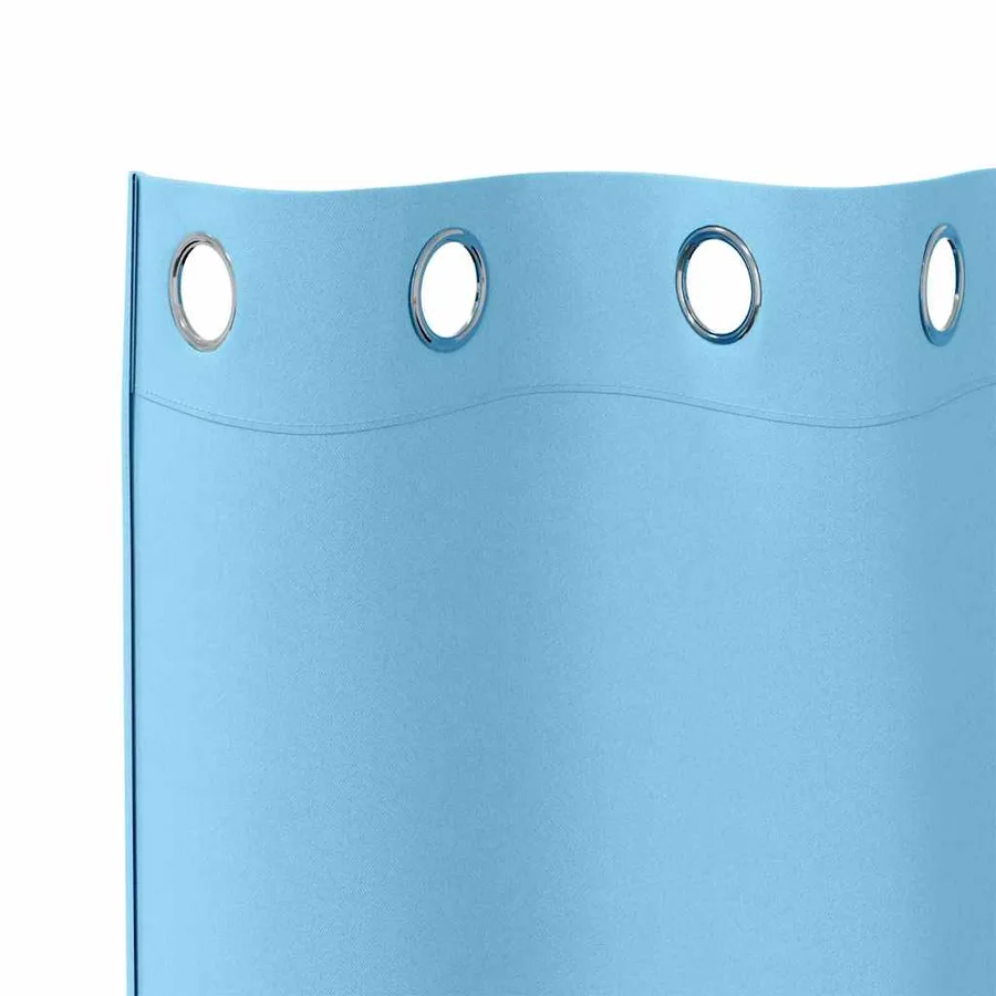 Rideaux occultants avec anneaux 2 pcs Bleu clair 245 x 140 cm - 5