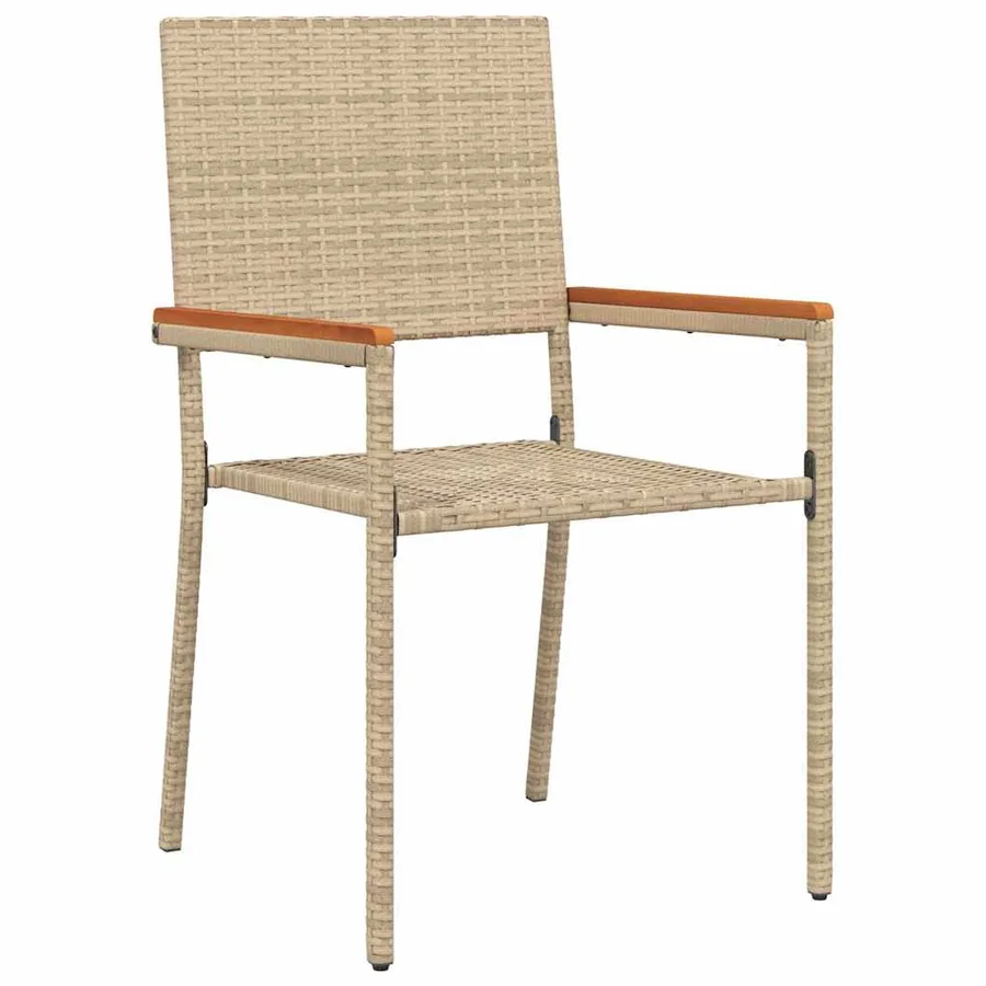 Chaises empilables de jardin 4 pcs Crème et marron - 4