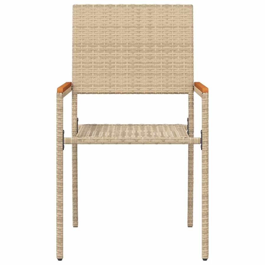Chaises empilables de jardin 4 pcs Crème et marron - 5