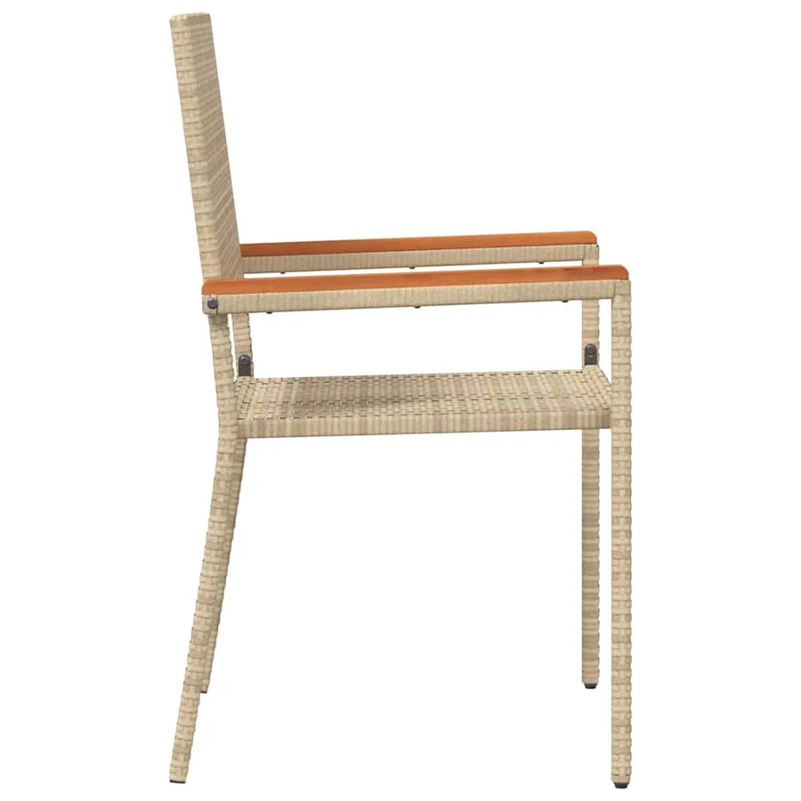 Chaises empilables de jardin 4 pcs Crème et marron - 6