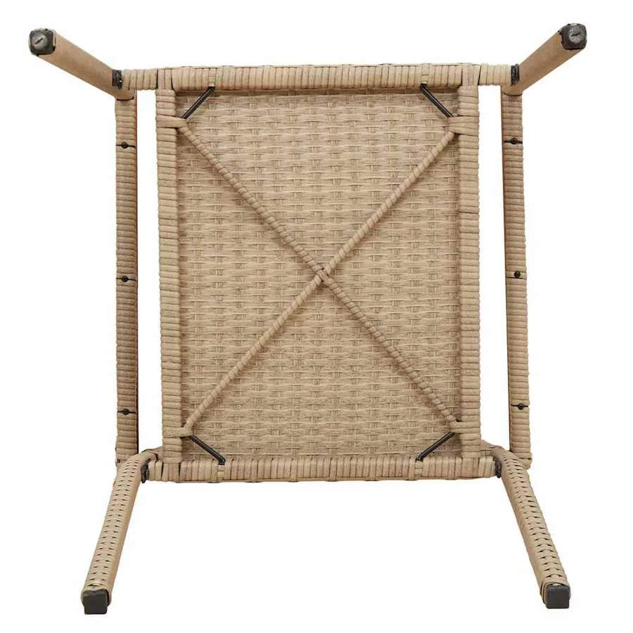 Chaises empilables de jardin 4 pcs Crème et marron - 9