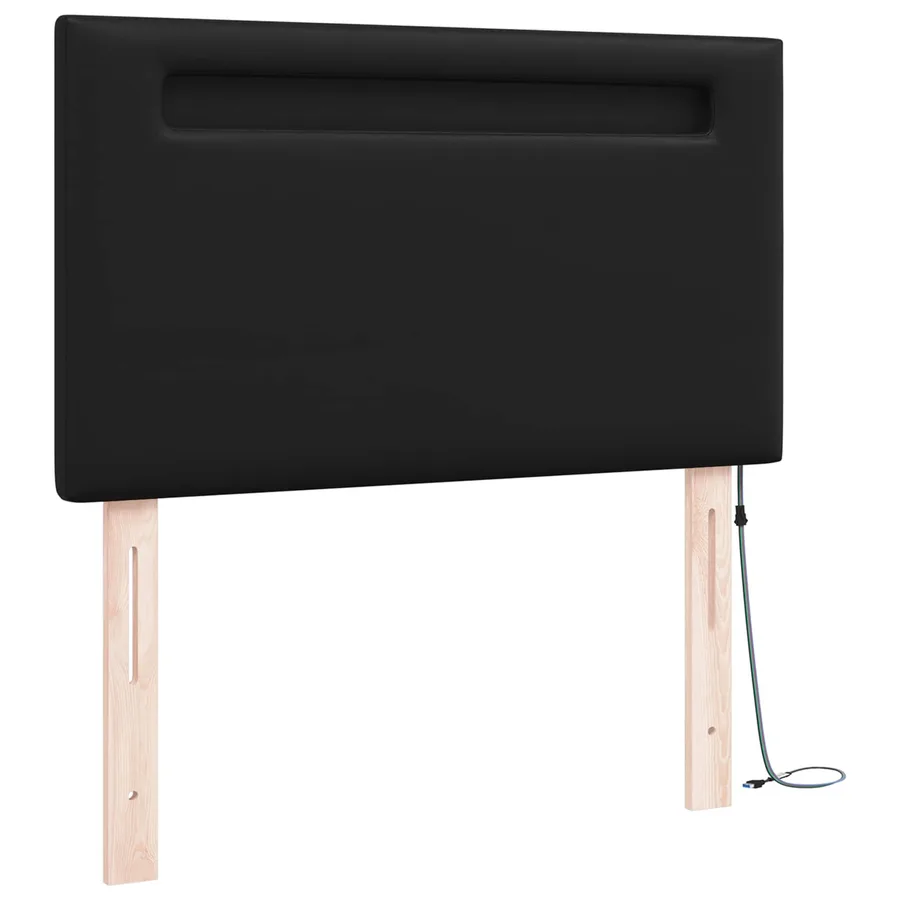 Tête de lit LED Noir 90 cm Cuir synthétique - 4