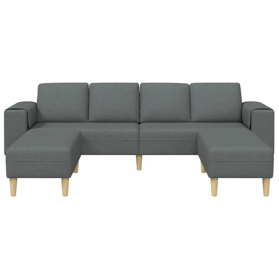 Canapé de salon 3 pcs Gris foncé Polyester - 5