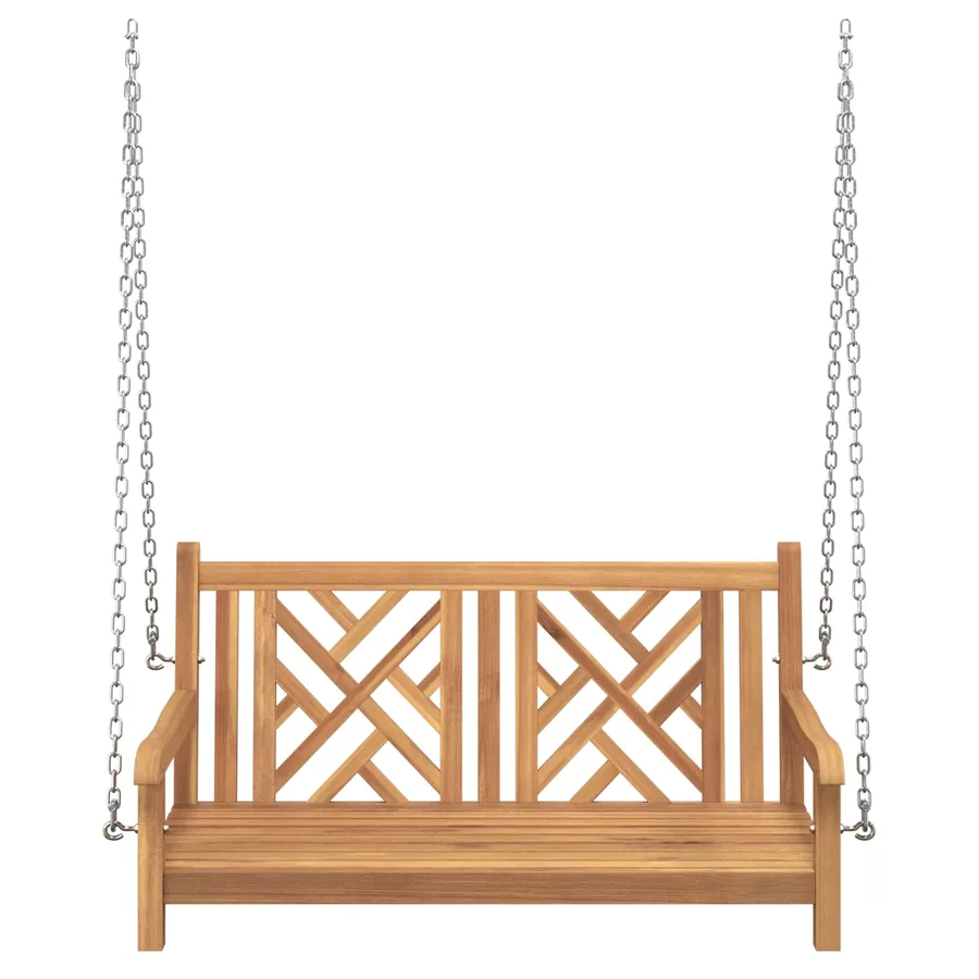 Banc balançoire de jardin 114 x 60 x 64 cm Bois de teck massif - 2