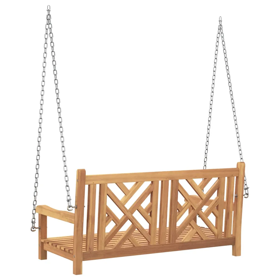 Banc balançoire de jardin 114 x 60 x 64 cm Bois de teck massif - 4