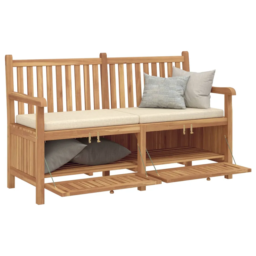 Banc de jardin avec porte 150 x 60 x 90 cm Bois de teck massif - 2