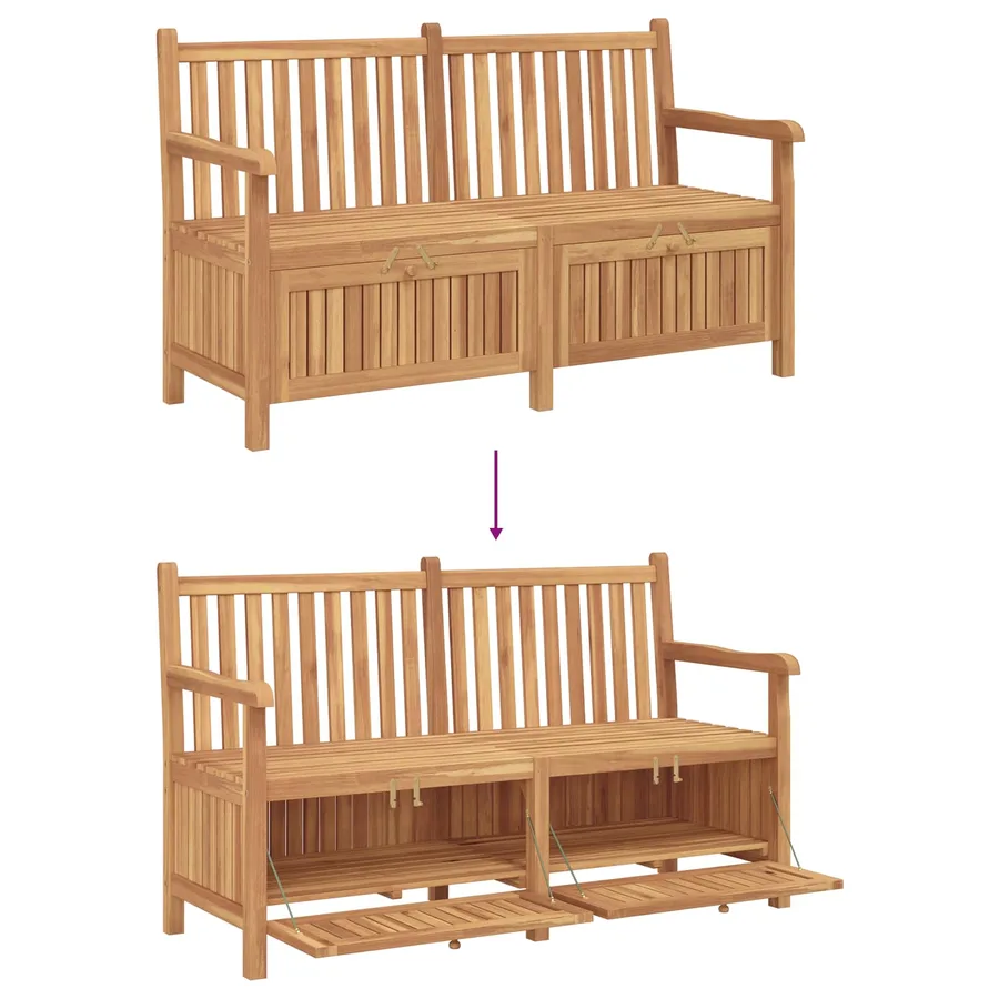 Banc de jardin avec porte 150 x 60 x 90 cm Bois de teck massif - 6
