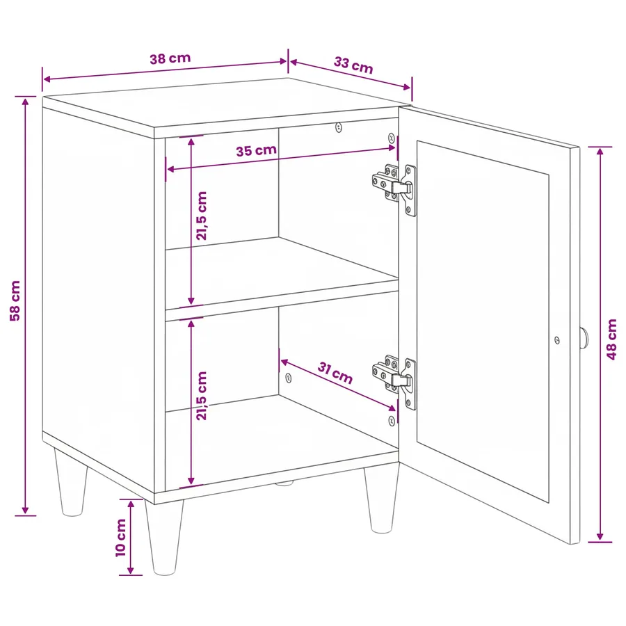 Cabinet de salle de bain Marron Clair 38 x 33 x 58 cm - 11