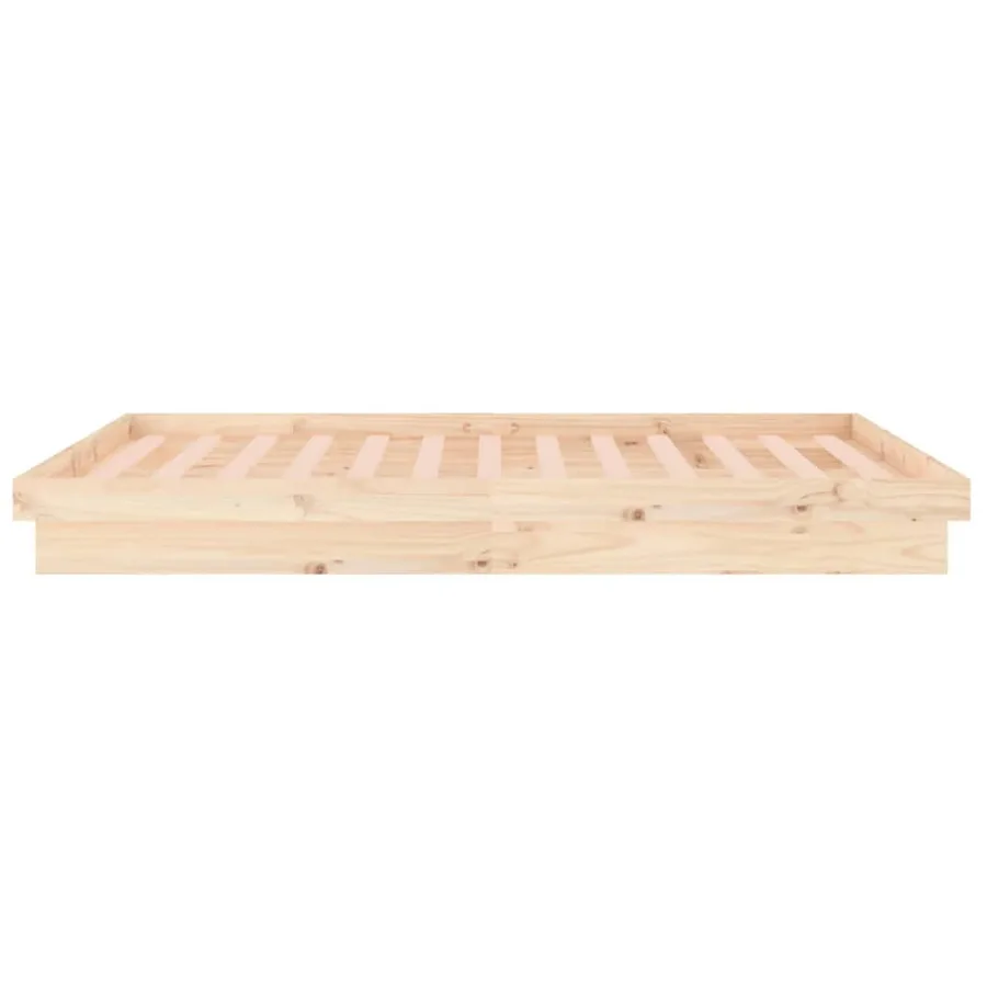 Cadre de lit à LED sans matelas 140x190 cm bois massif - 8