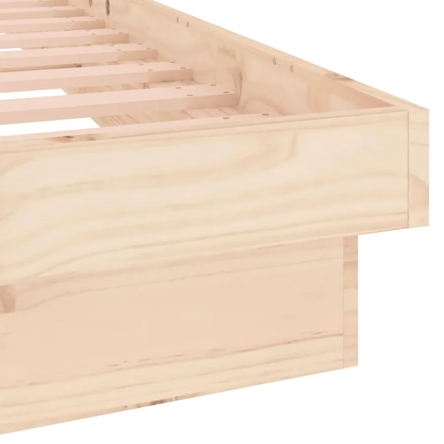 Cadre de lit à LED sans matelas 140x190 cm bois massif - 9