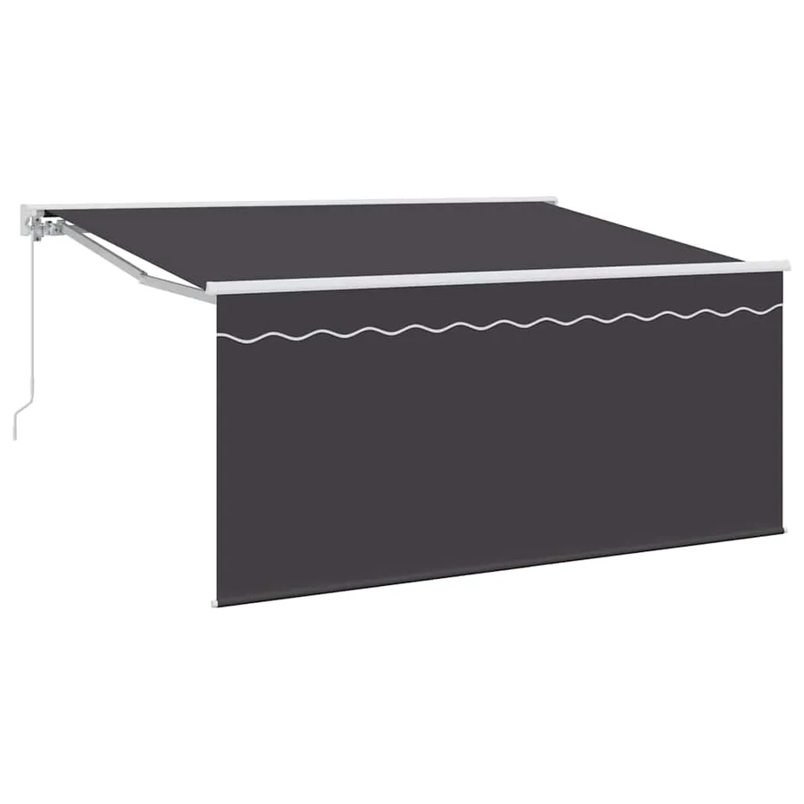 Auvent Rétractable Rayé Anthracite 300 x 200 cm tissu - 2
