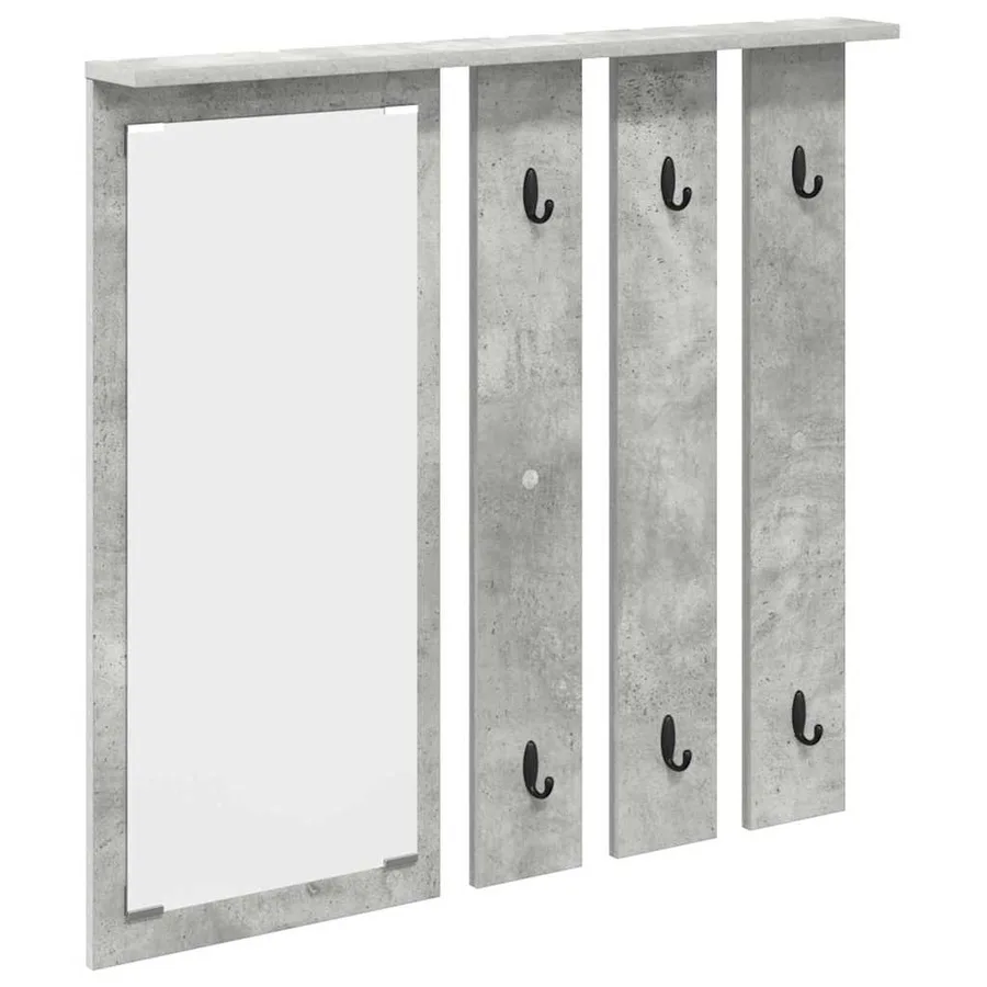 Porte-manteau mural avec étagère Gris béton 84 x 10 x 80 cm - 2