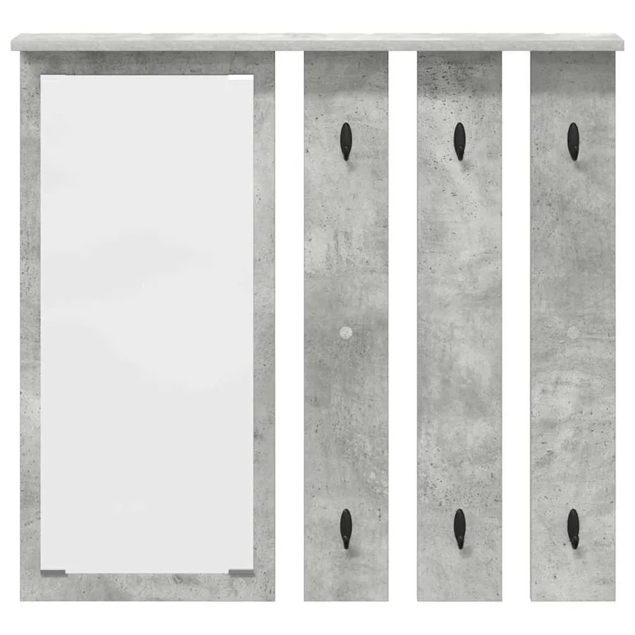Porte-manteau mural avec étagère Gris béton 84 x 10 x 80 cm - 5