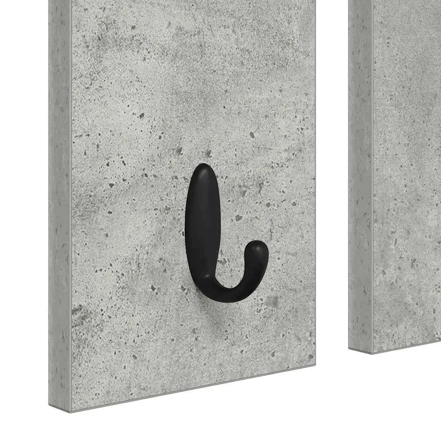 Porte-manteau mural avec étagère Gris béton 84 x 10 x 80 cm - 9