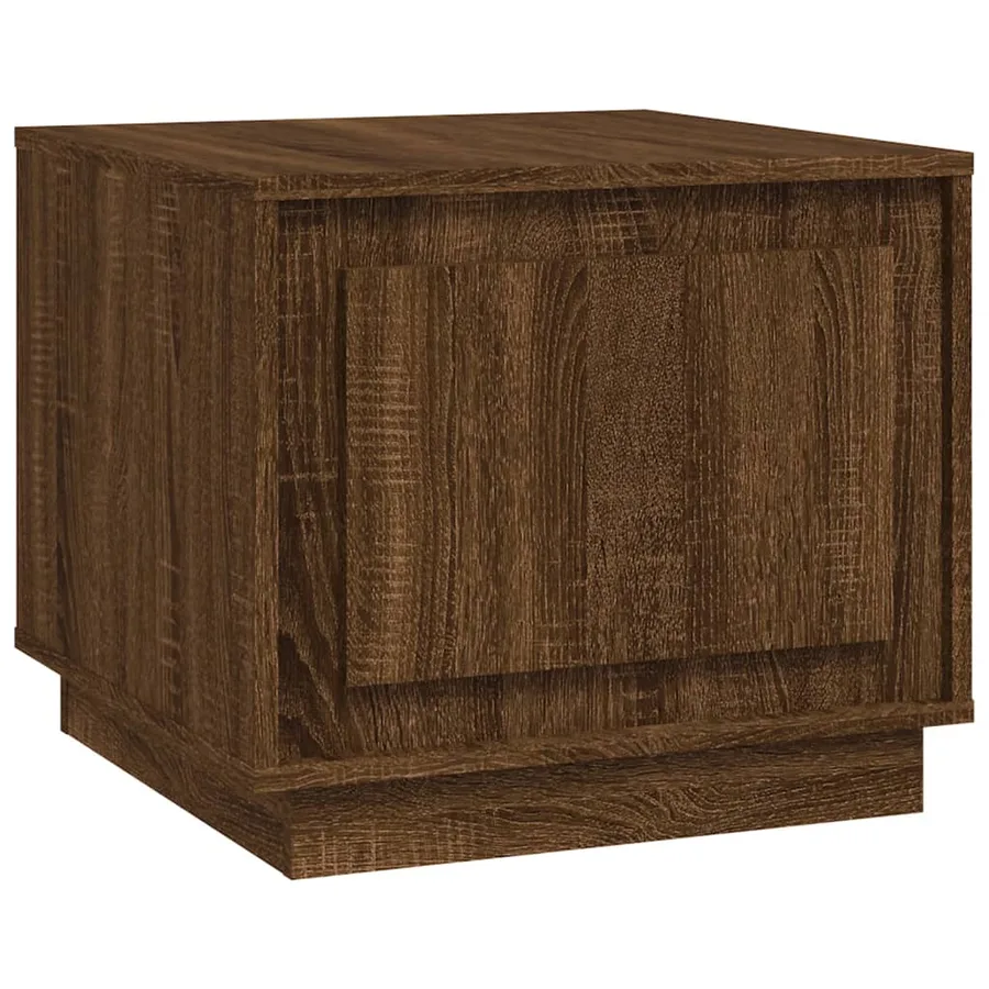 Table basse chêne marron 51x50x44 cm bois d'ingénierie - 2