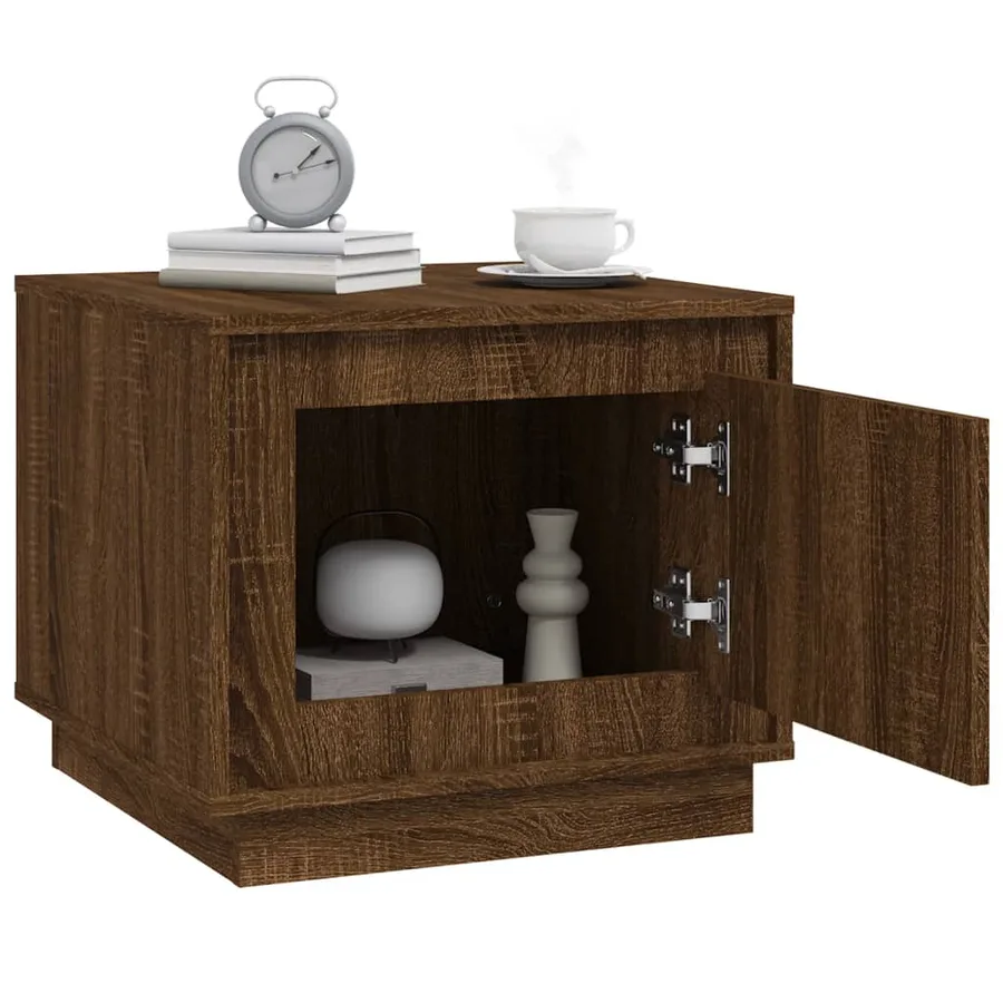 Table basse chêne marron 51x50x44 cm bois d'ingénierie - 4