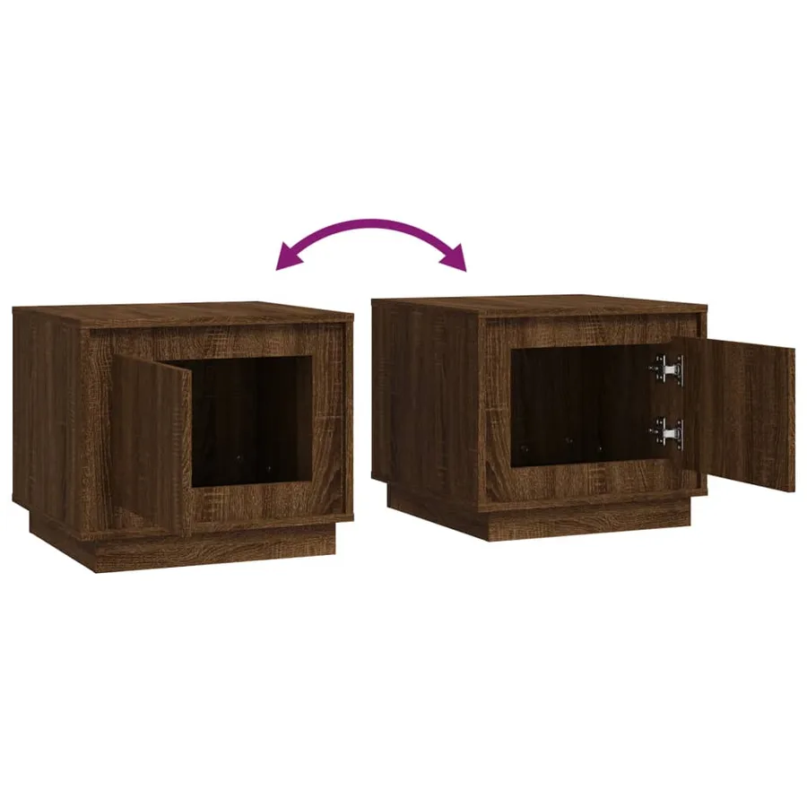 Table basse chêne marron 51x50x44 cm bois d'ingénierie - 8