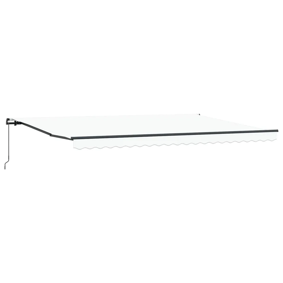 Auvent rétractable Blanc 500 × 350 cm Polyester et Aluminium - 4