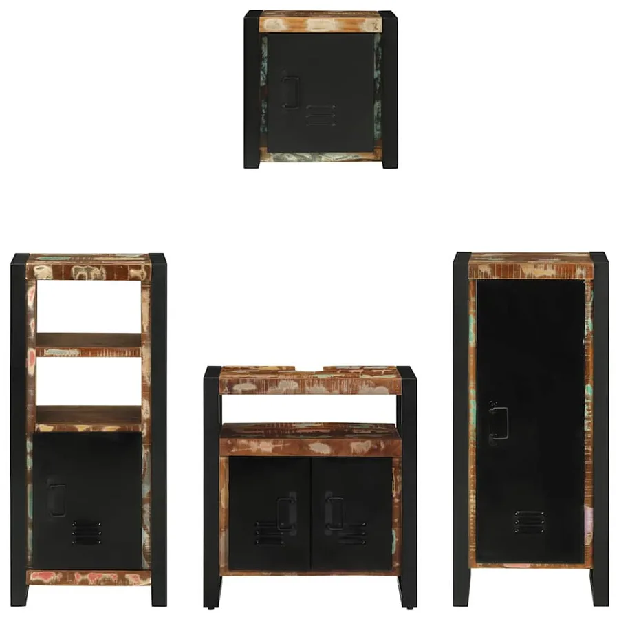 Ensemble de mobilier de salle de bain 4 pcs Bois Recyclé Solide - 7