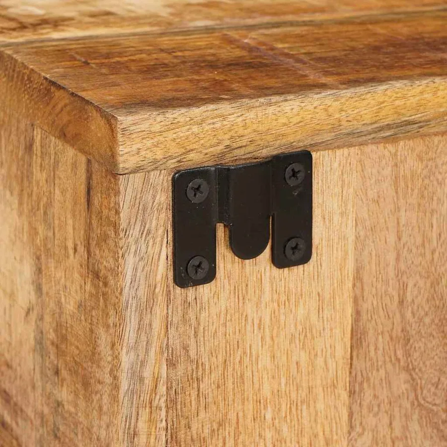 Table de chevet Marron 35 x 33 x 48 cm Bois de mangue massif - 10