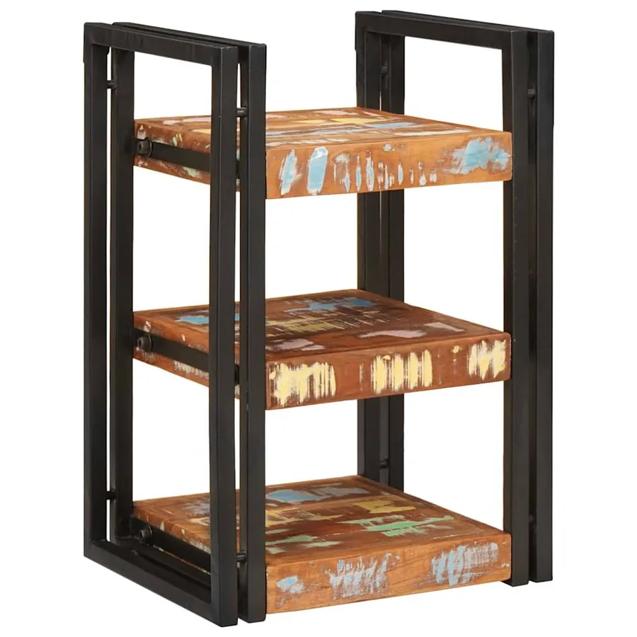 Table de chevet Marron et Noir Bois massif de récupération