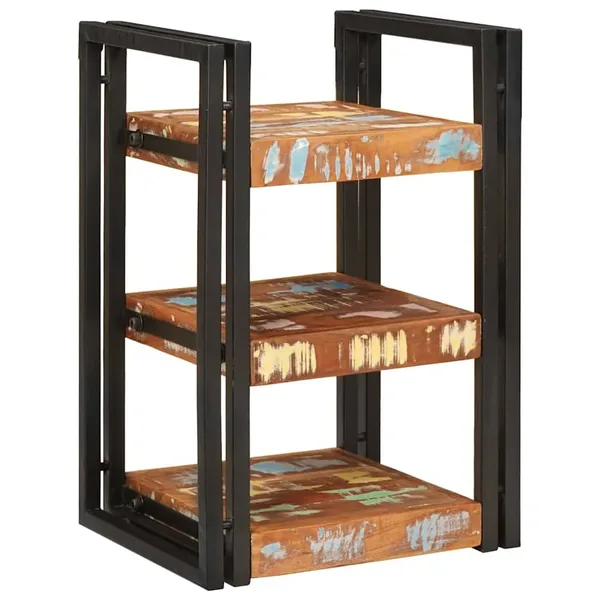 Table de chevet Marron et Noir Bois massif de récupération