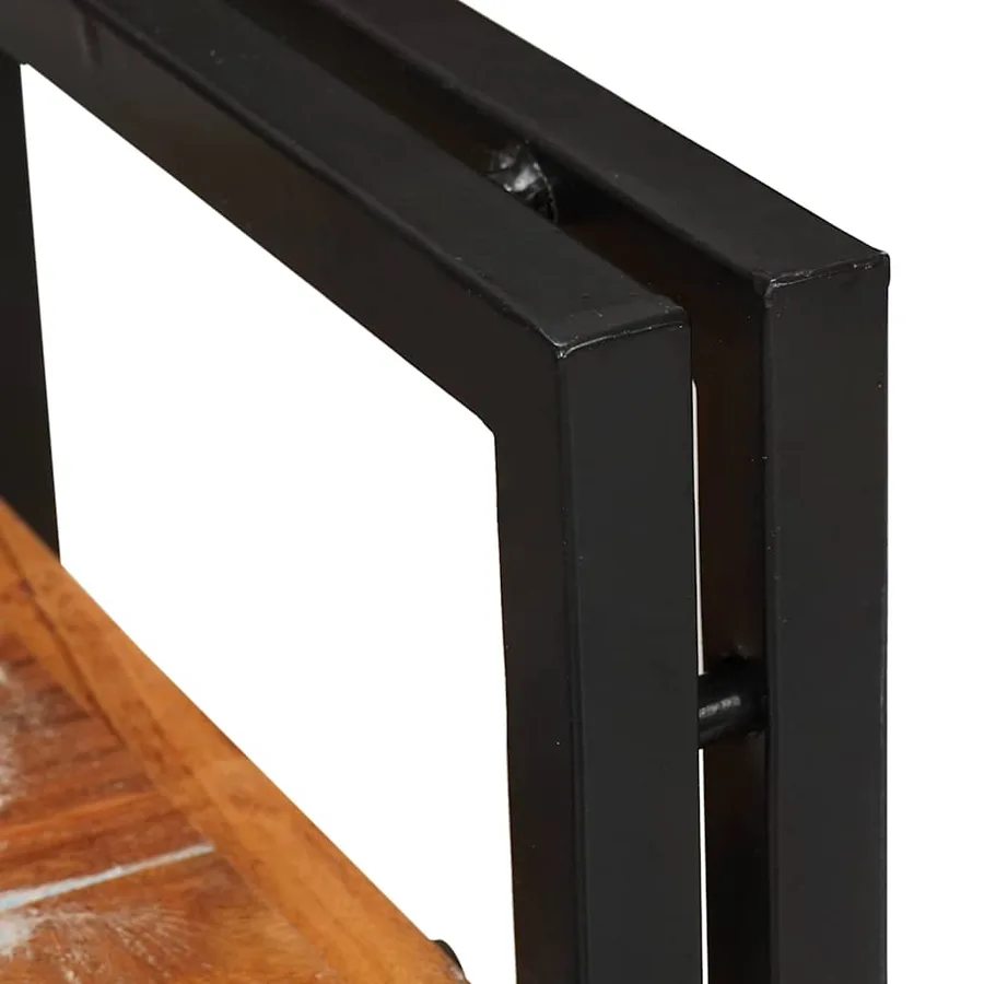 Table de chevet Marron et Noir Bois massif de récupération - 7